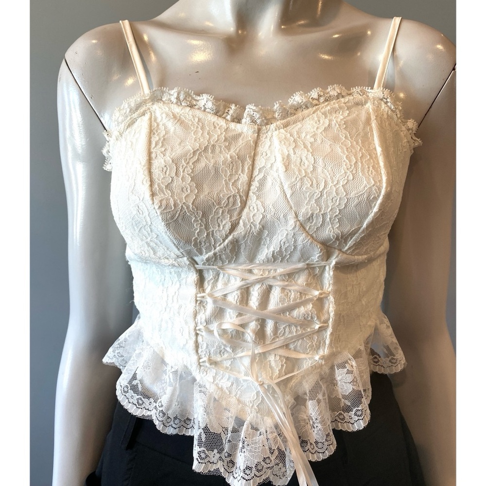 Romwe White Lace Bustier